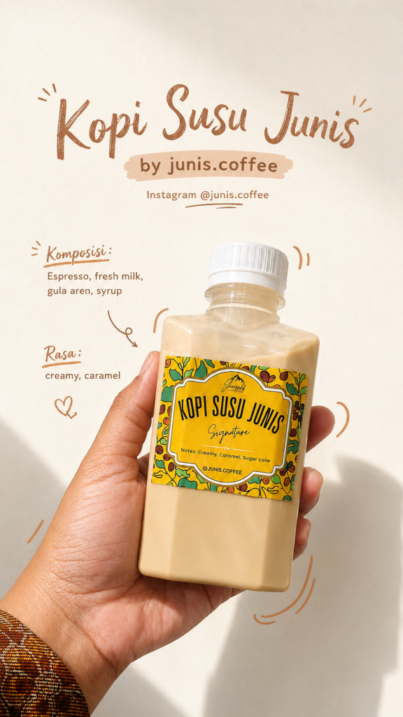 poster Kopi Susu Junis ready to drink dari Junis Coffee Bandung