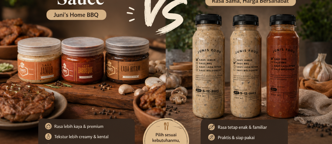 perbedaan saus junis food dengan signature sauce juni"s home bbq bandung